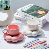 (Set of 2)’Dreamy Sips’ Handmade Ceramic Mugs + Cloud Saucer ☁️☕️(Pre-Order Now)