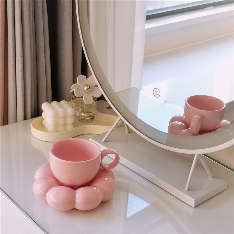 (Set of 2)’Dreamy Sips’ Handmade Ceramic Mugs + Cloud Saucer ☁️☕️(Pre-Order Now)
