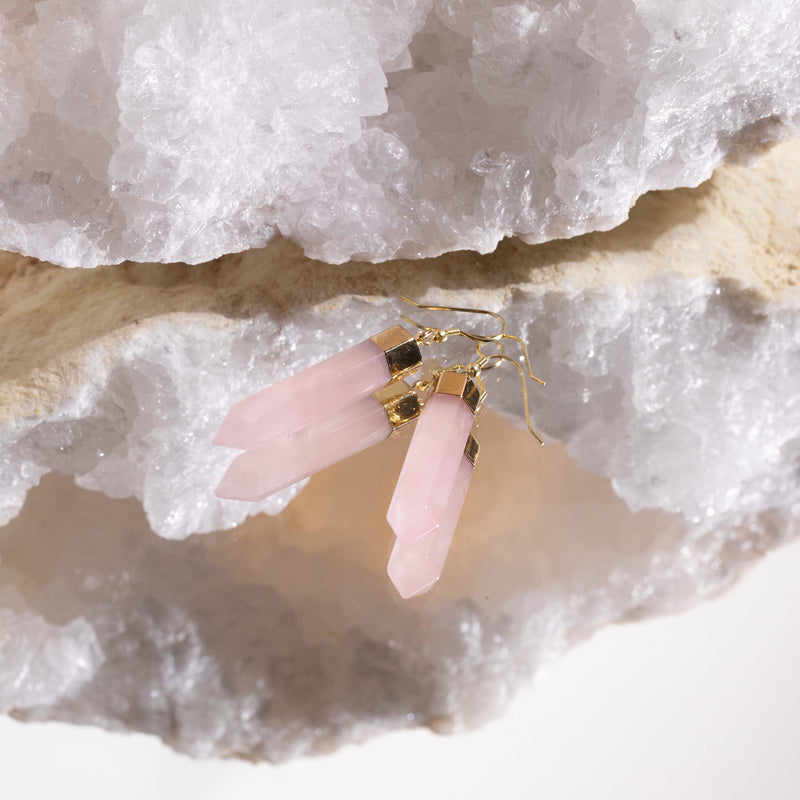 Crystal Point Earrings Gold (9 different Crystals)