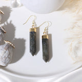 Crystal Point Earrings Gold (9 different Crystals)
