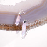 Crystal Point Earrings Silver