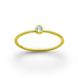Simplicity Sky-Blue Topaz Crystal Ring