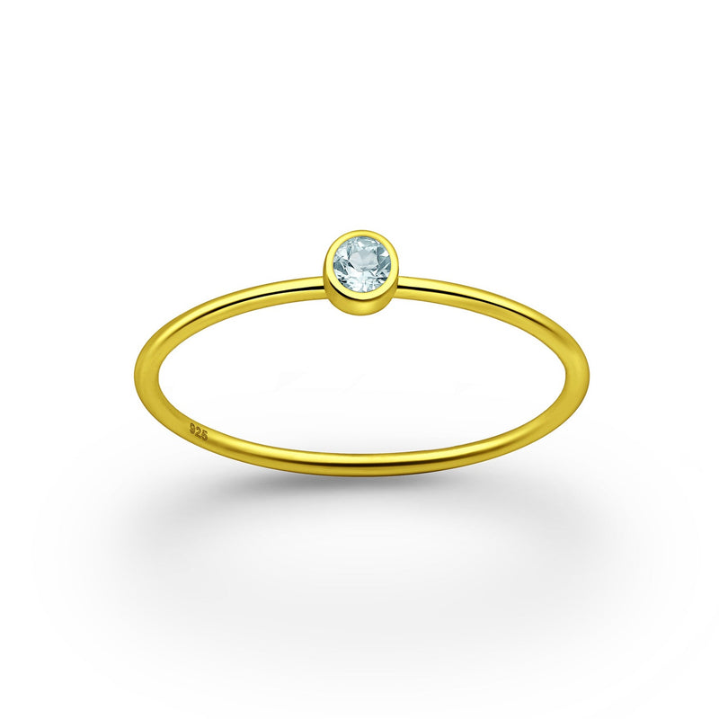 Simplicity Sky-Blue Topaz Crystal Ring