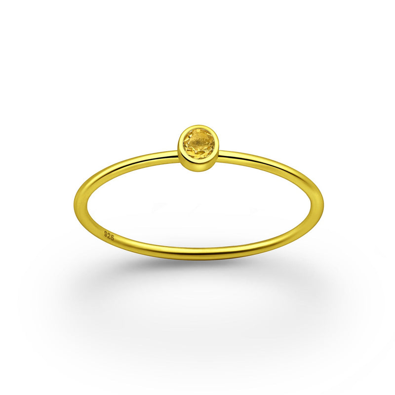 Simplicity Citrine Crystal Ring