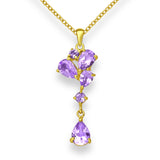 Purple Rain Teardrop Crystal Amethyst Necklace