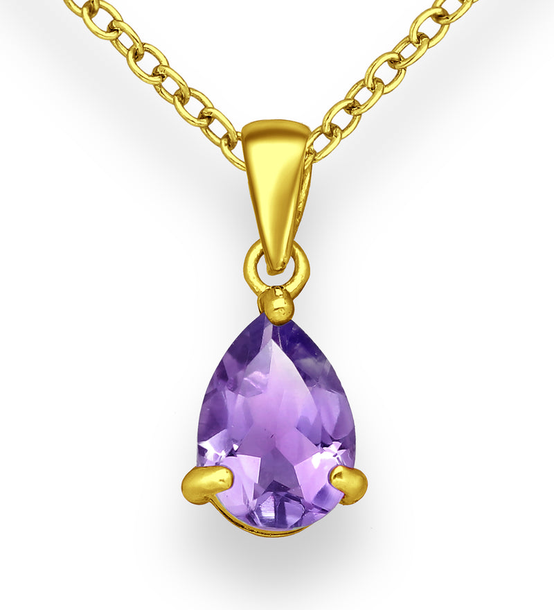 Teardrop Crystal Amethyst Necklace