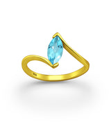 Elegance Swiss Blue Topaz Crystal Ring