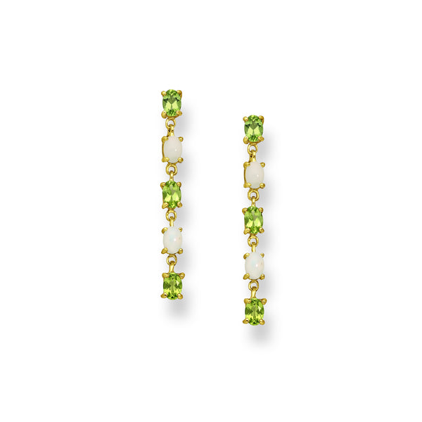 Ethiopian Opal and Peridot Crystal Earrings