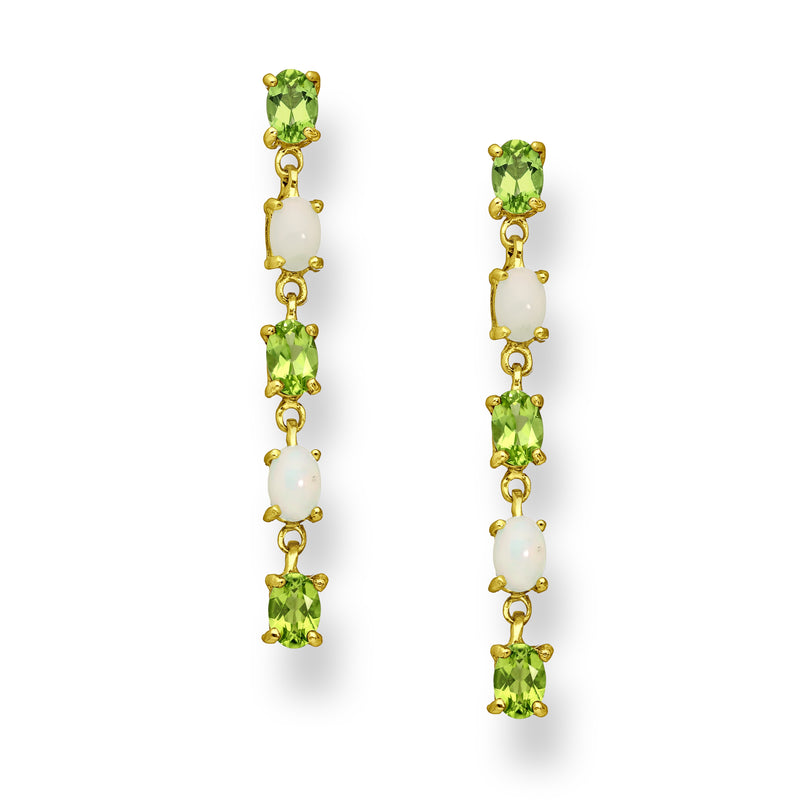 Ethiopian Opal and Peridot Crystal Earrings