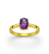 Psychic Goddess Amethyst Crystal Ring