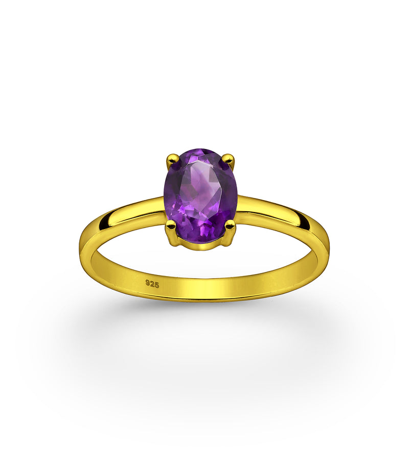 Psychic Goddess Amethyst Crystal Ring