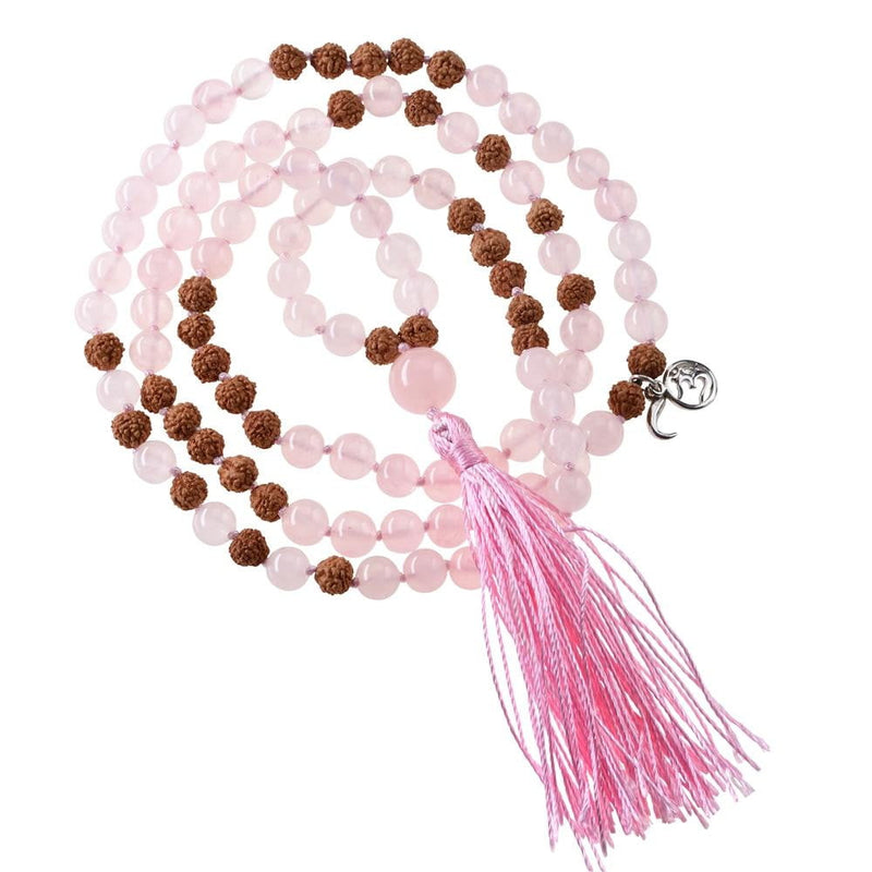 Love Gemstone Mala Necklace (Rose Quartz) - Beau Life