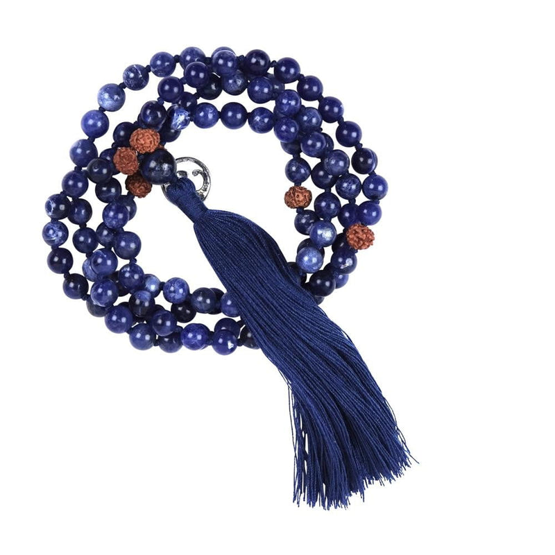 Ajna (Forehead Chakra) Gemstone Mala Necklace (Sodalite) - Beau Life