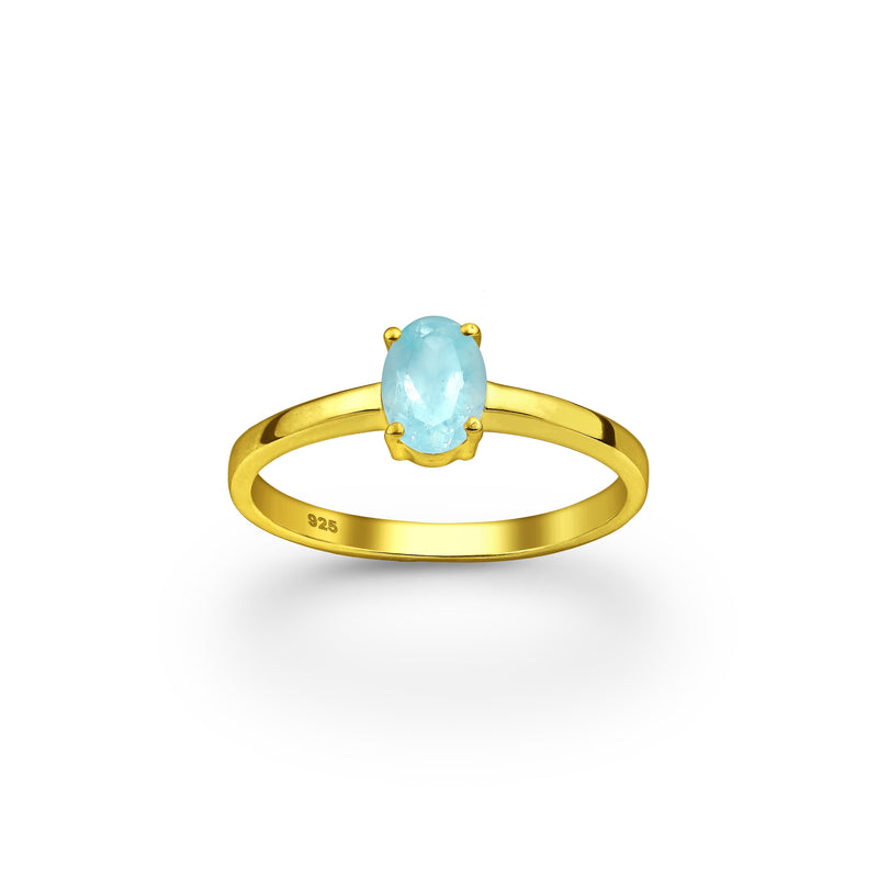 Oceanic Goddess Aquamarine Crystal Ring