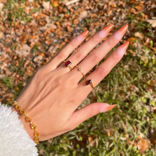 Simplicity Citrine Crystal Ring