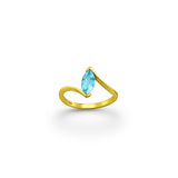 Elegance Swiss Blue Topaz Crystal Ring