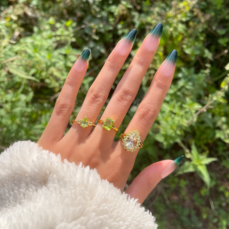 Earth Fairy Peridot Crystal Ring