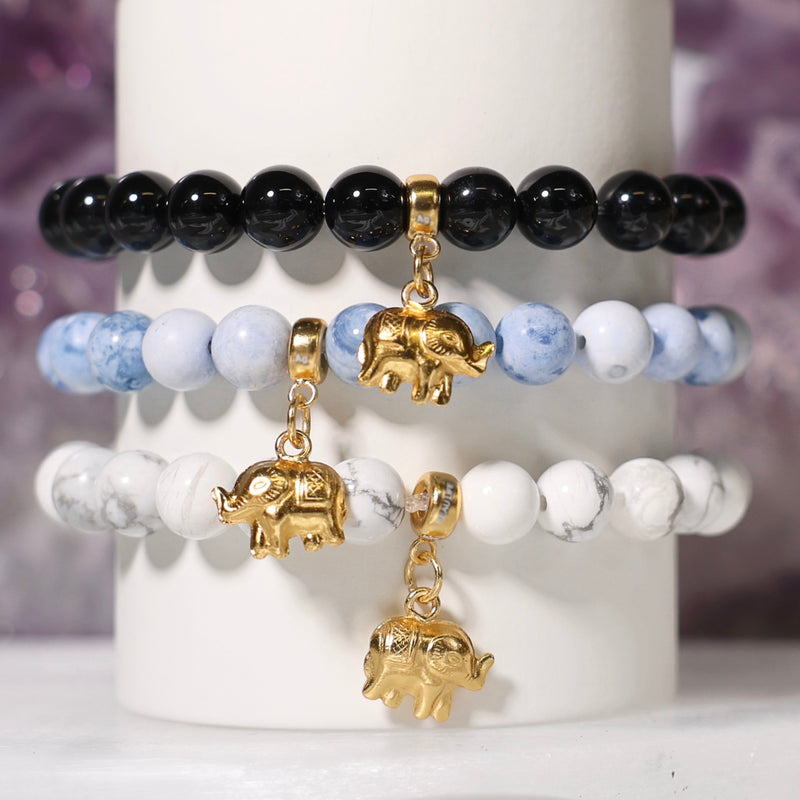 'Equilibrium' Beaded Crystal Bracelet Trio (Adjustable)