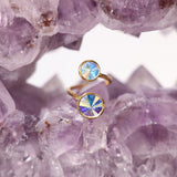 High Vibe Sparkle Adjustable Austrian Crystal Ring (Aurore Boreale)