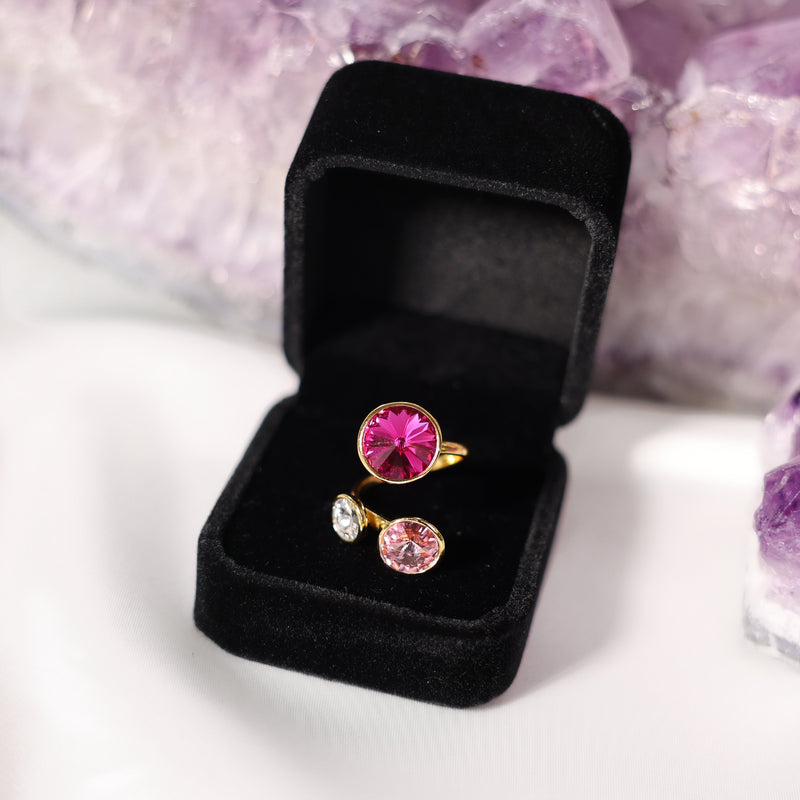 Divine Feminine High Vibe Sparkle Adjustable Austrian Crystal Ring