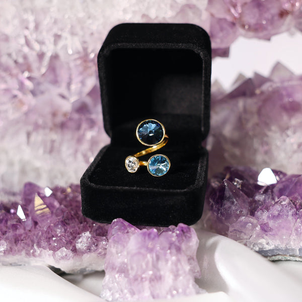 Divine Guidance High Vibe Sparkle Adjustable Austrian Crystal Ring