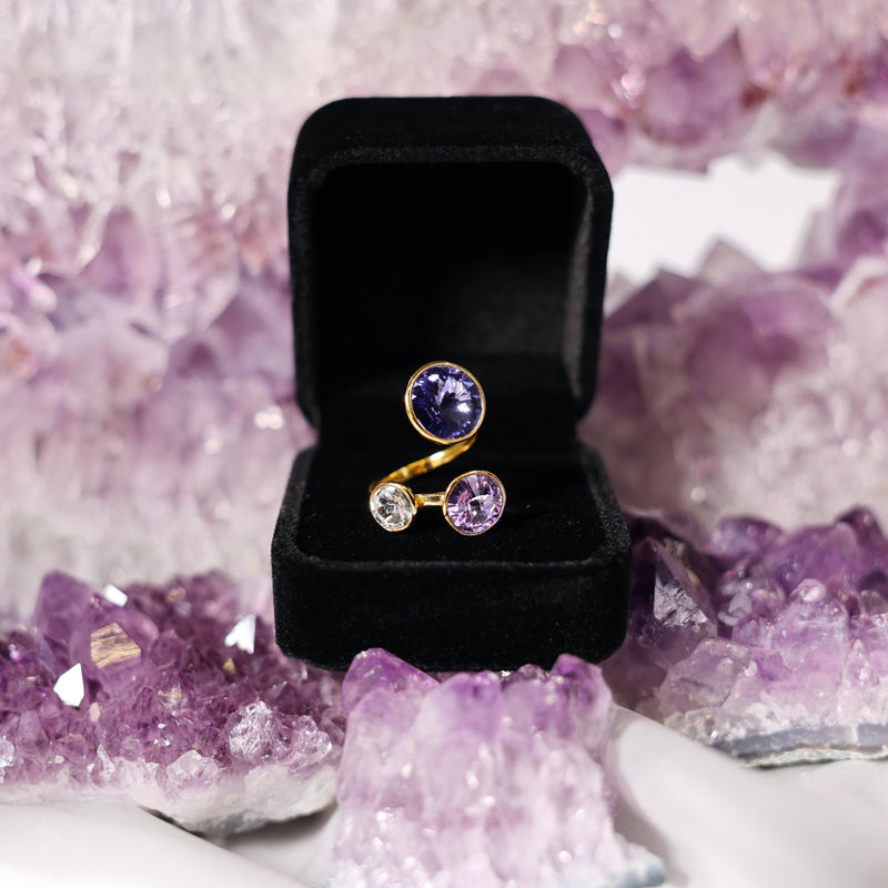 Divine Intuition High Vibe Sparkle Adjustable Austrian Crystal Ring