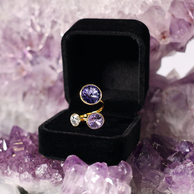 Divine Intuition High Vibe Sparkle Adjustable Austrian Crystal Ring