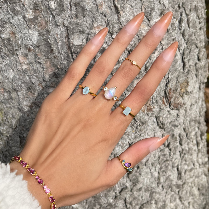 Simplicity Moonstone Crystal Ring
