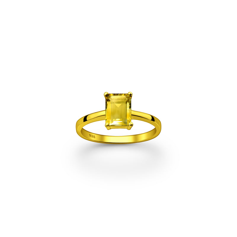 Sun Queen Citrine Crystal Ring