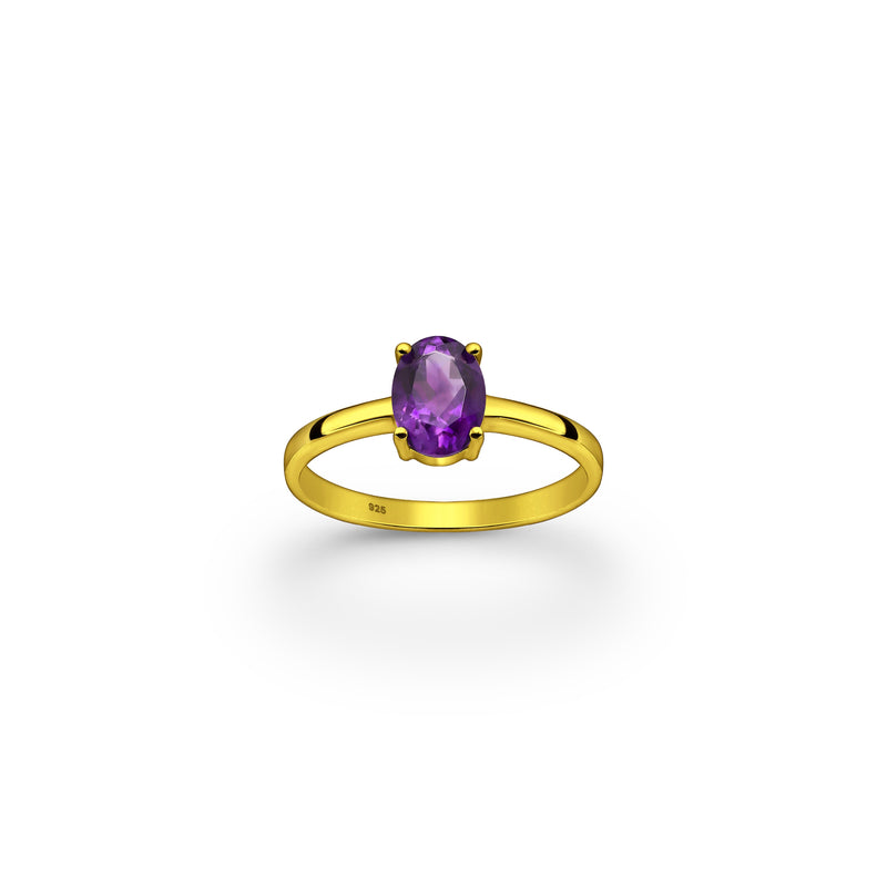 Psychic Goddess Amethyst Crystal Ring