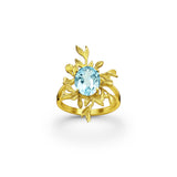 Sea Bloom Sky Blue Topaz Crystal Ring