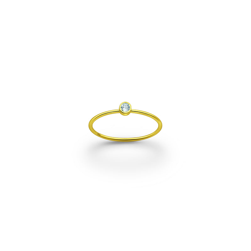 Simplicity Sky-Blue Topaz Crystal Ring