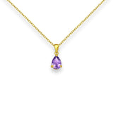 Teardrop Crystal Amethyst Necklace