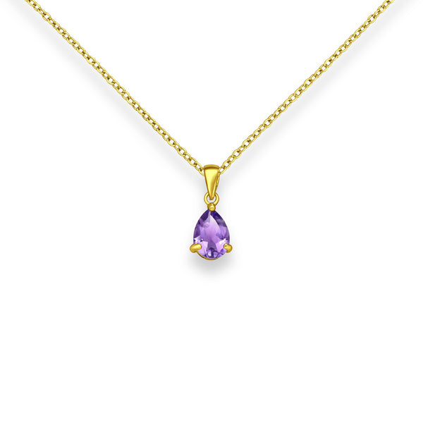 Teardrop Crystal Amethyst Necklace