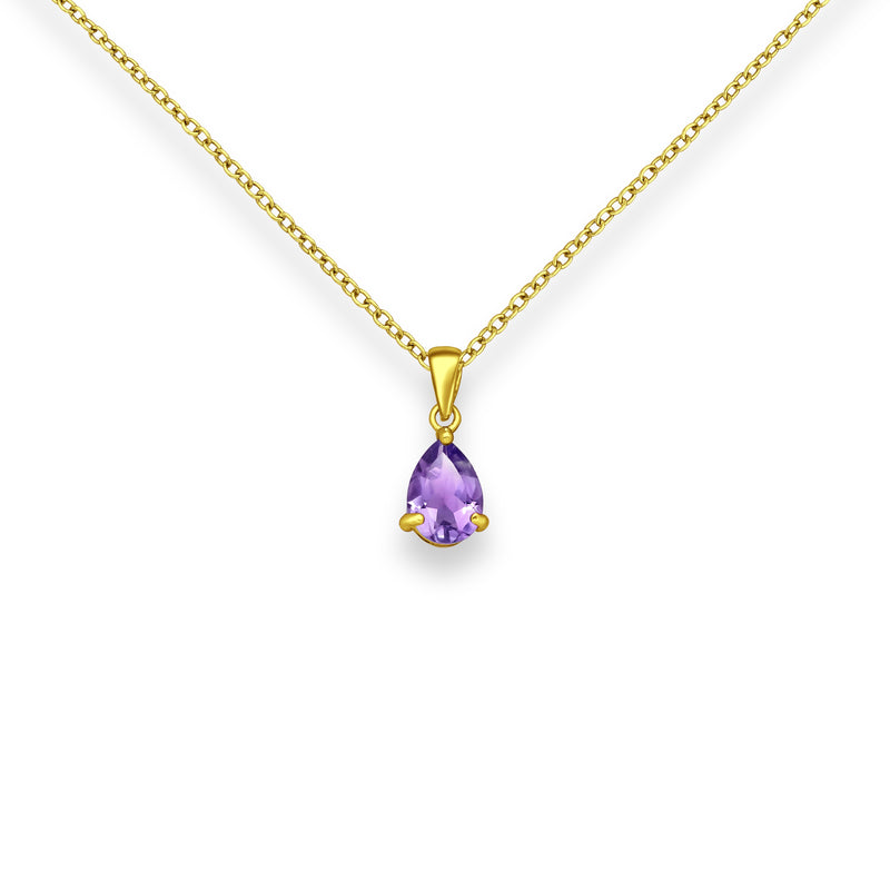 Teardrop Crystal Amethyst Necklace