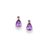 Teardrop Crystal Amethyst Earrings
