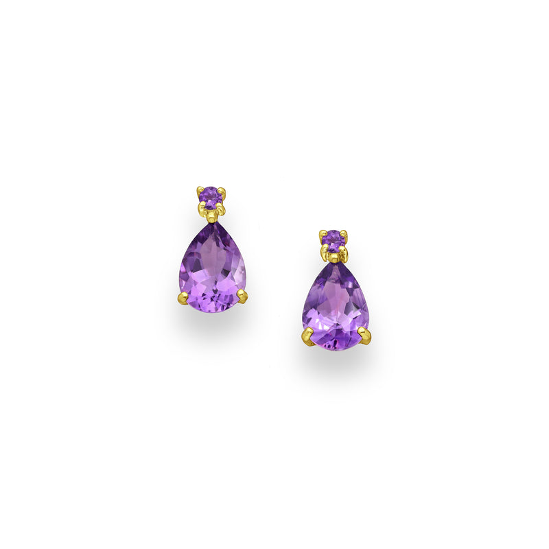 Teardrop Crystal Amethyst Earrings