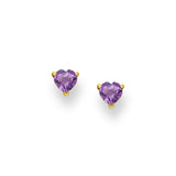 Amethyst Crystal Heart Earrings