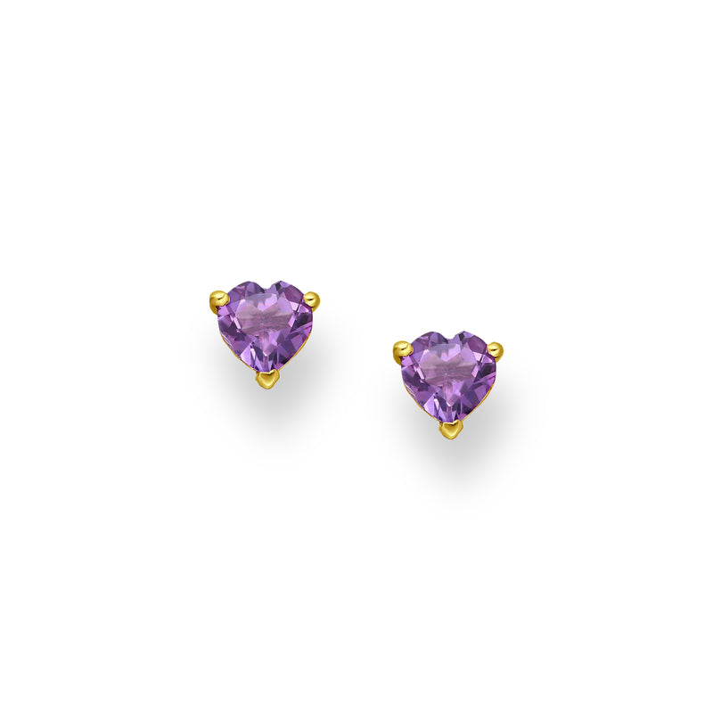Amethyst Crystal Heart Earrings