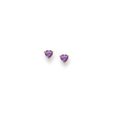 Amethyst Crystal Heart Earrings