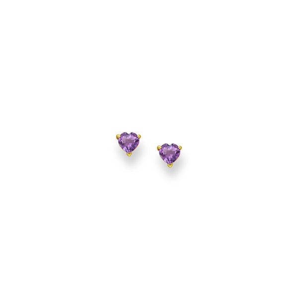 Amethyst Crystal Heart Earrings