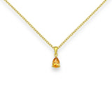 Teardrop Crystal Citrine Necklace