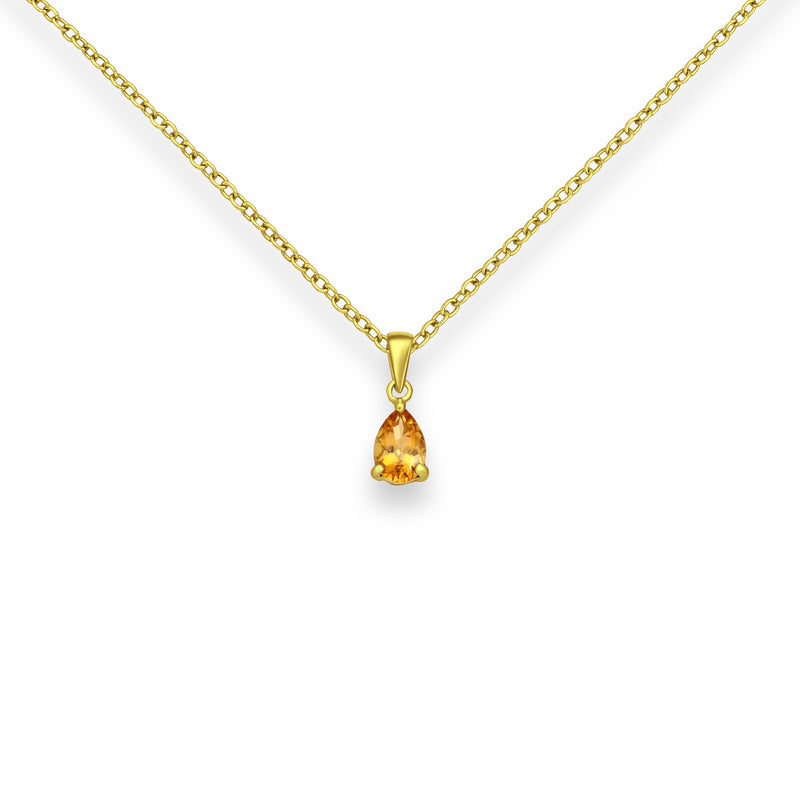 Teardrop Crystal Citrine Necklace
