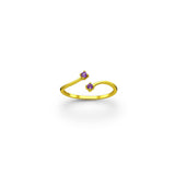 Adjustable Double Simplicity Amethyst Crystal Ring - Beau Life