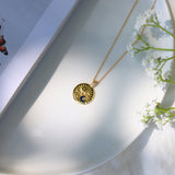 Iced Moon Disk Necklace
