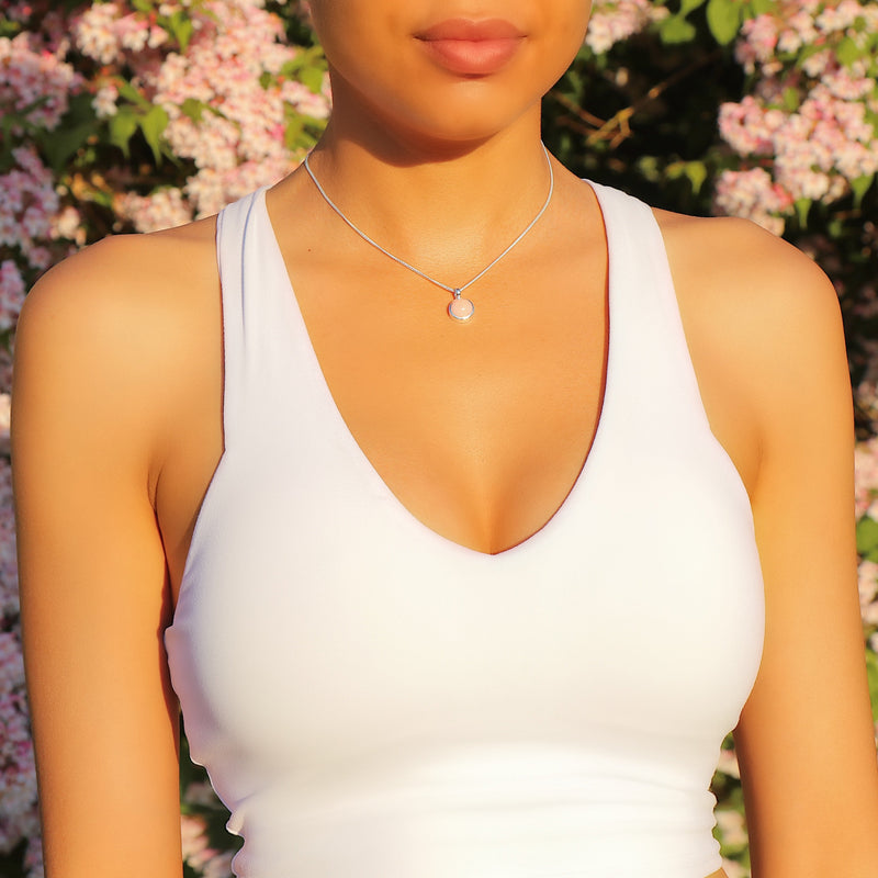 Rare Pink Opal Necklace In 925 Silver - Beau Life
