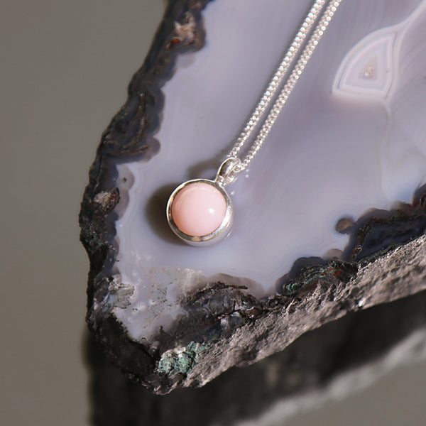 Rare Pink Opal Necklace