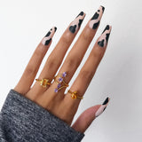 Teardrop Citrine Crystal Ring
