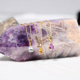 Teardrop Crystal Citrine Necklace