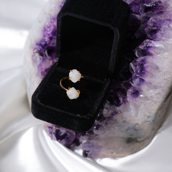 Double The Attention Moonstone Ring